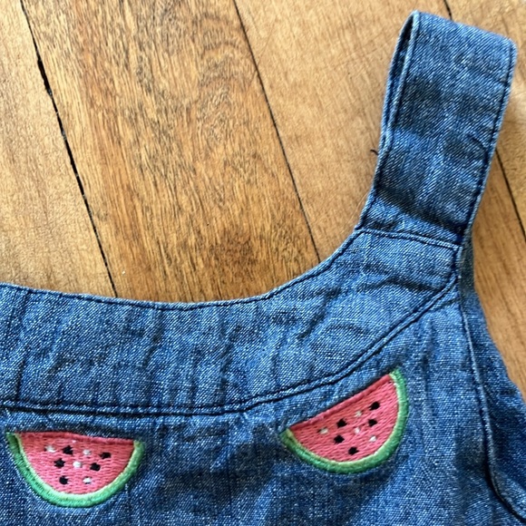 Gymboree Denim Embroidered Watermelon Dress, 7 - Picture 4 of 5